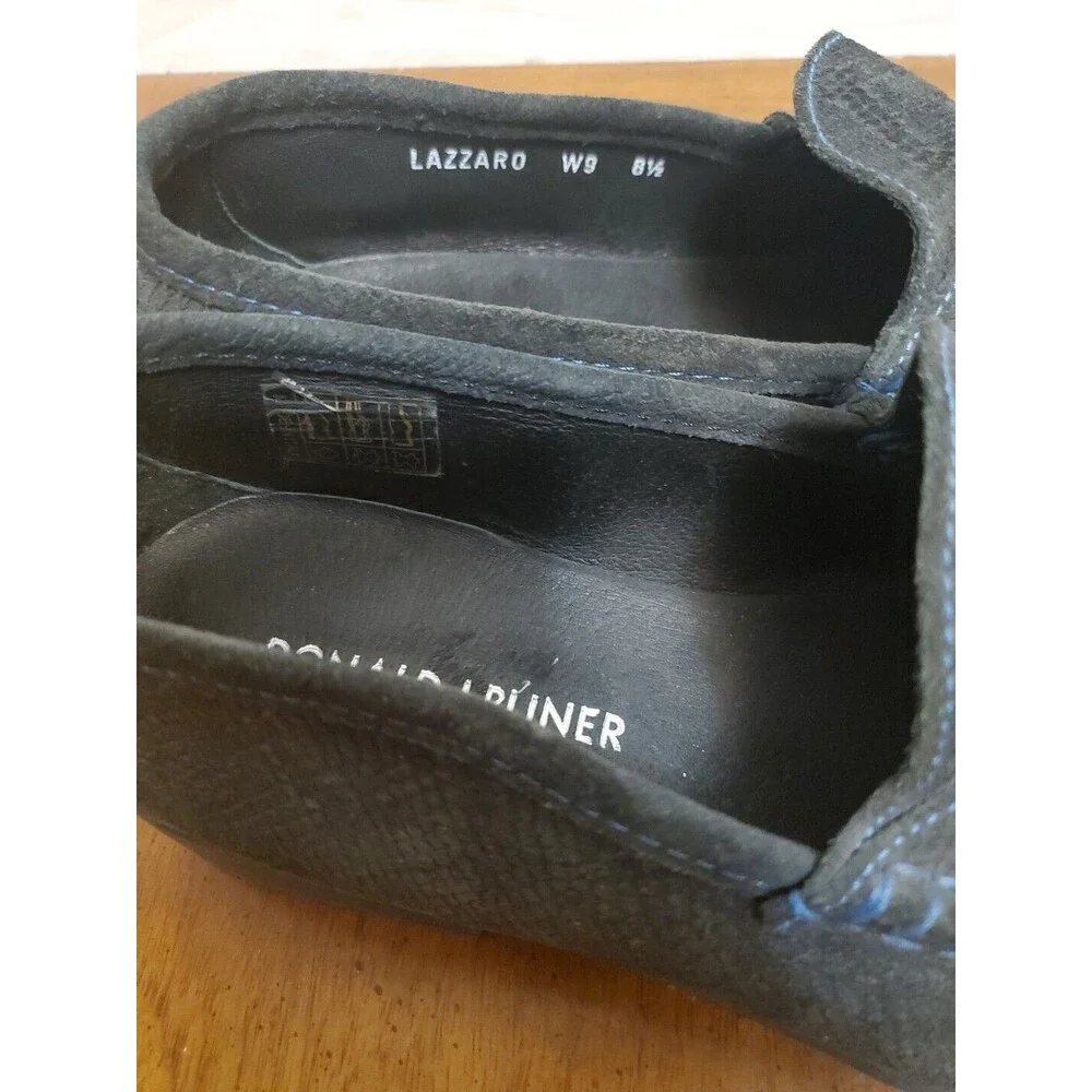 Donald Pliner Lazaro Gray Snake Blue Detail Men's Slip On Loafers Shoes Size 8.5